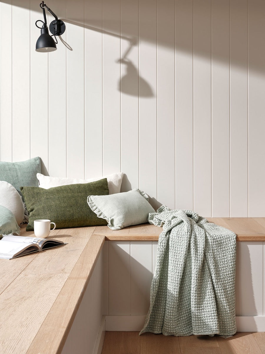 Arles Linen Square Cushion in Mist