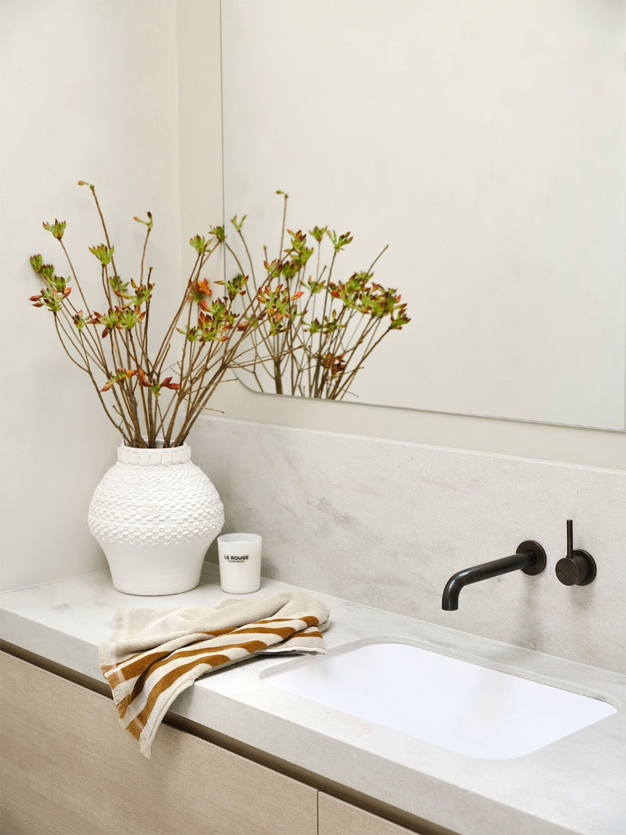 Palma Stripe Hand Towel in Bronze & Sand