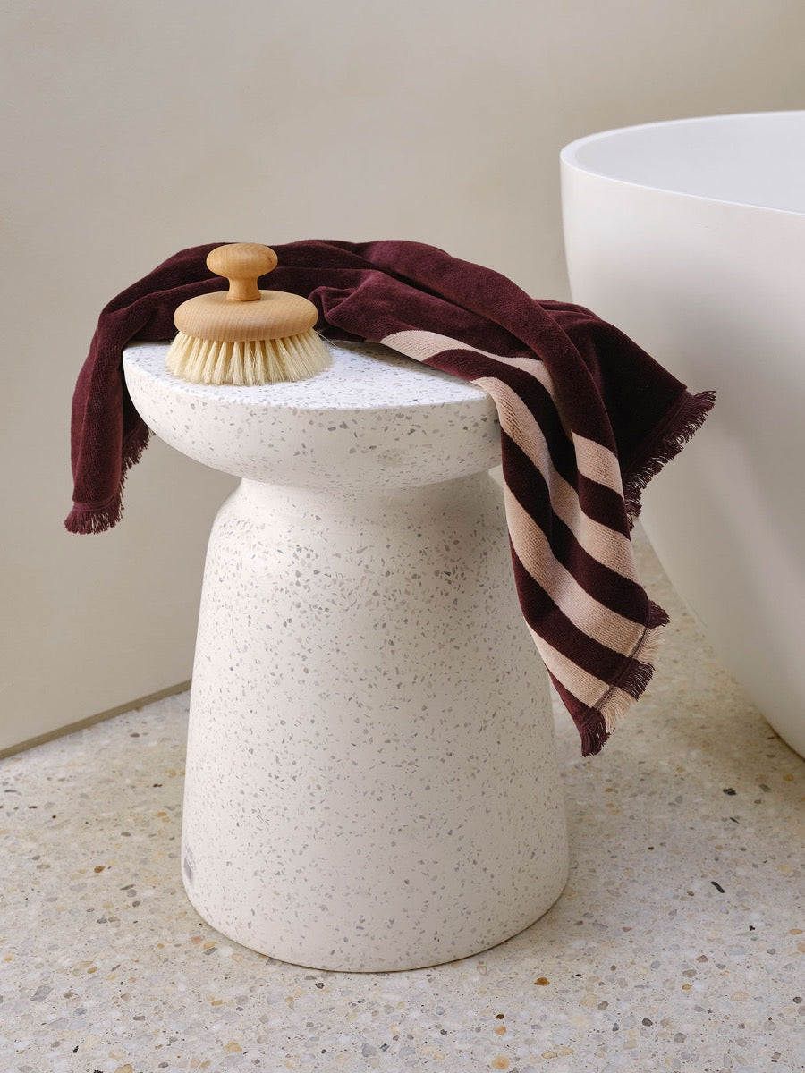 Palma Stripe Bath Towel Set in Mulberry & Shell