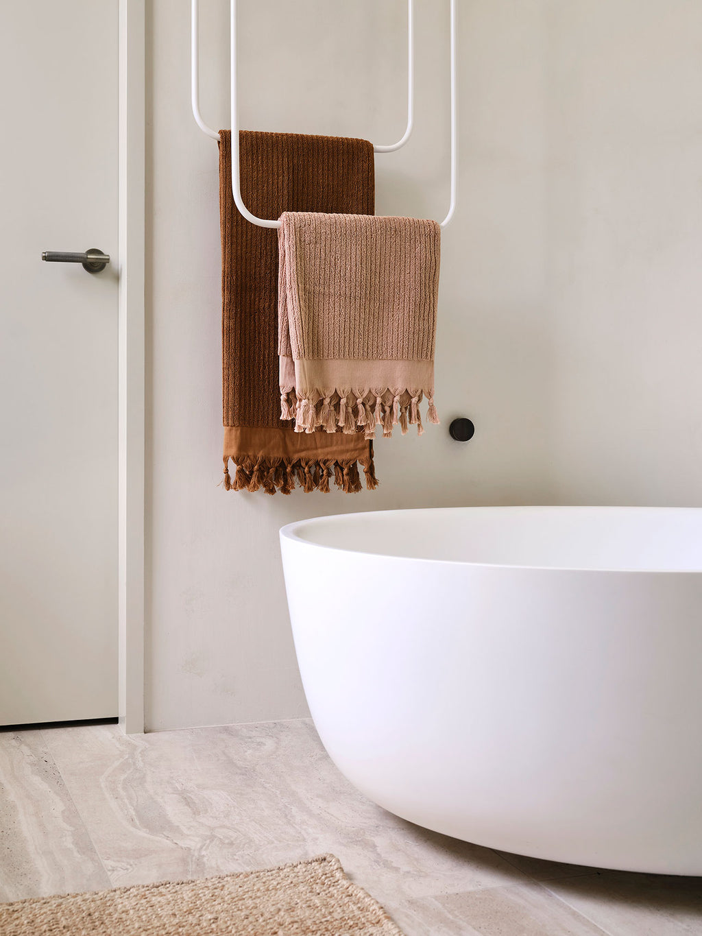 Paros Rib Bath Towel Set in Bronze