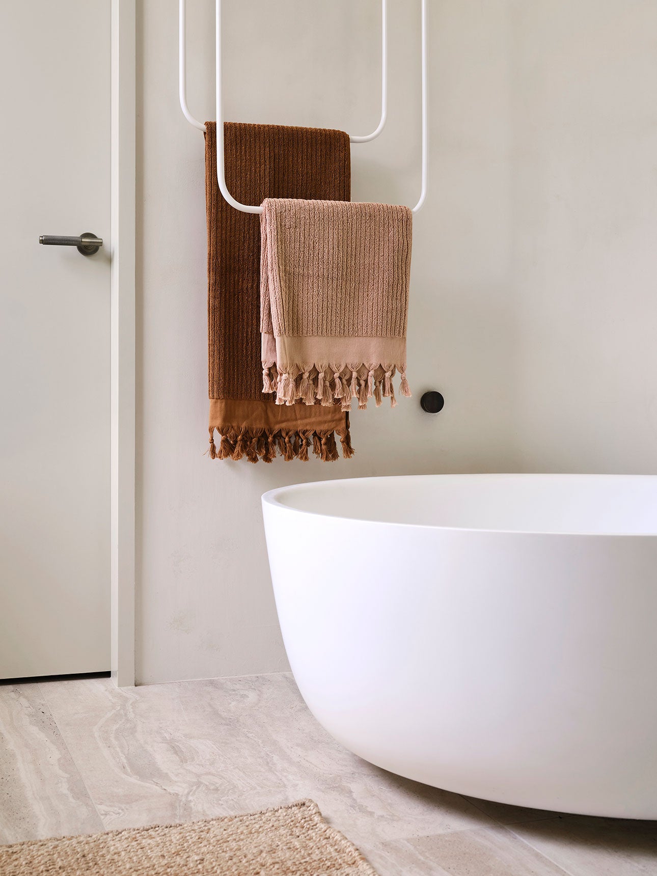 Paros Rib Hand Towel in Clay