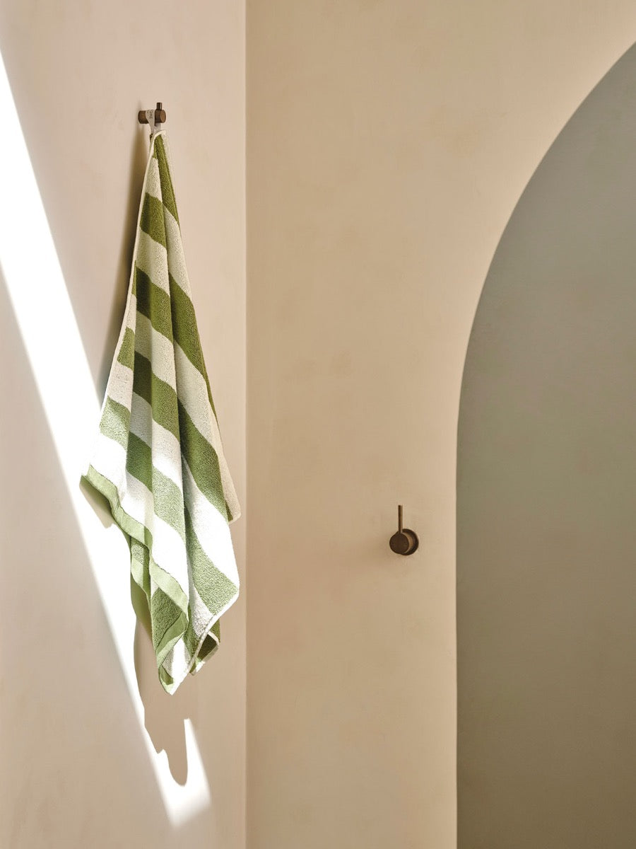 Riviera Stripe Bath Sheet in Caper