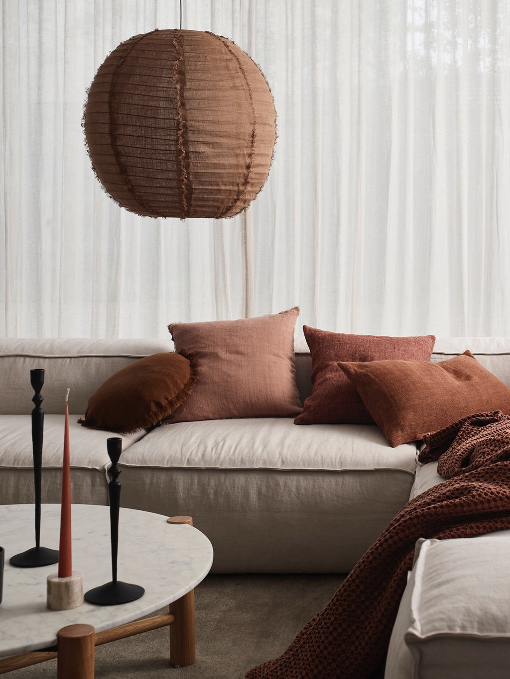 Arles Linen Square Cushion in Clove