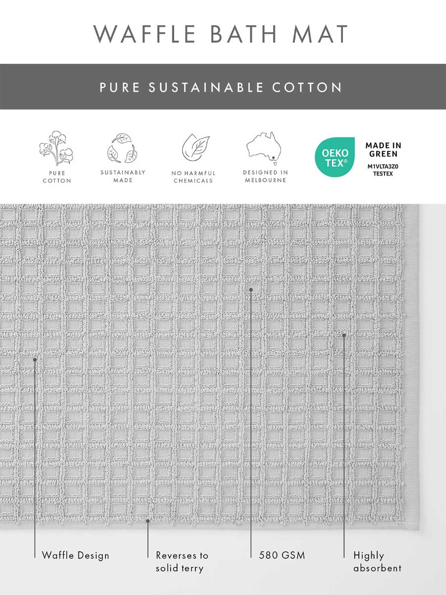 Waffle Bath Mat in Dove