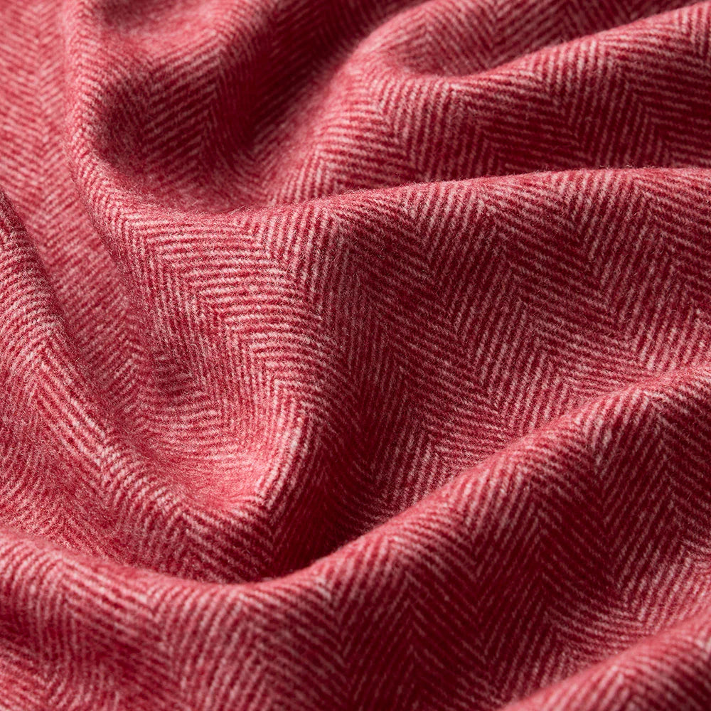 Herringbone Throw in Burgundy