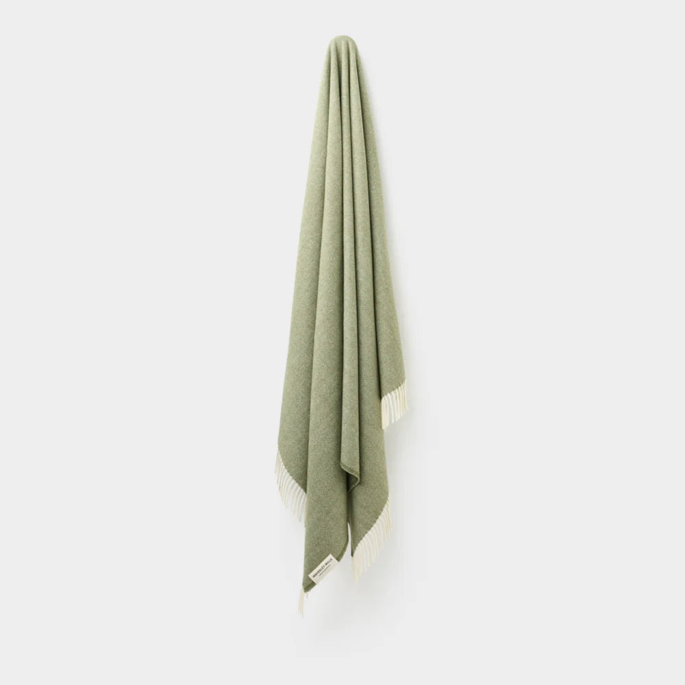 Herringbone Throw in Olive