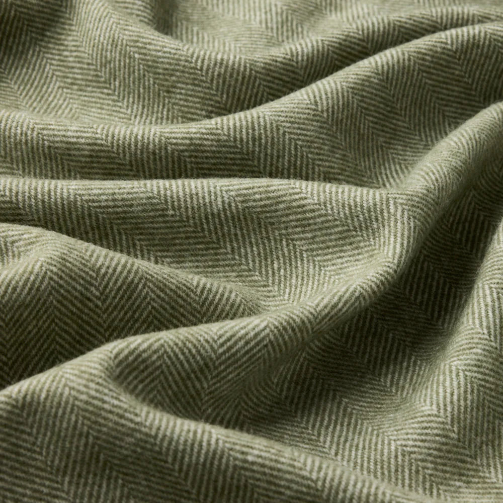 Herringbone Throw in Olive