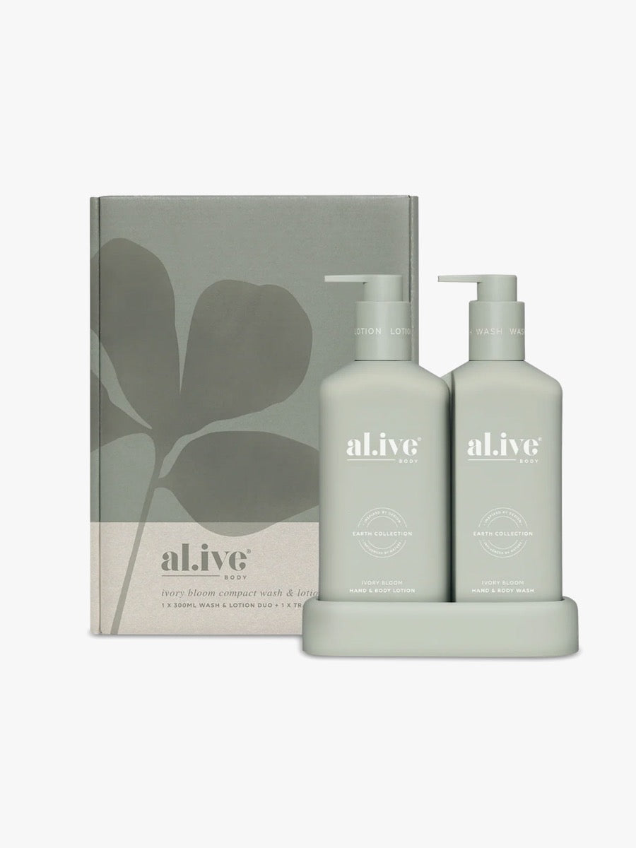 Ivory Bloom Compact Wash & Lotion Duo + Tray