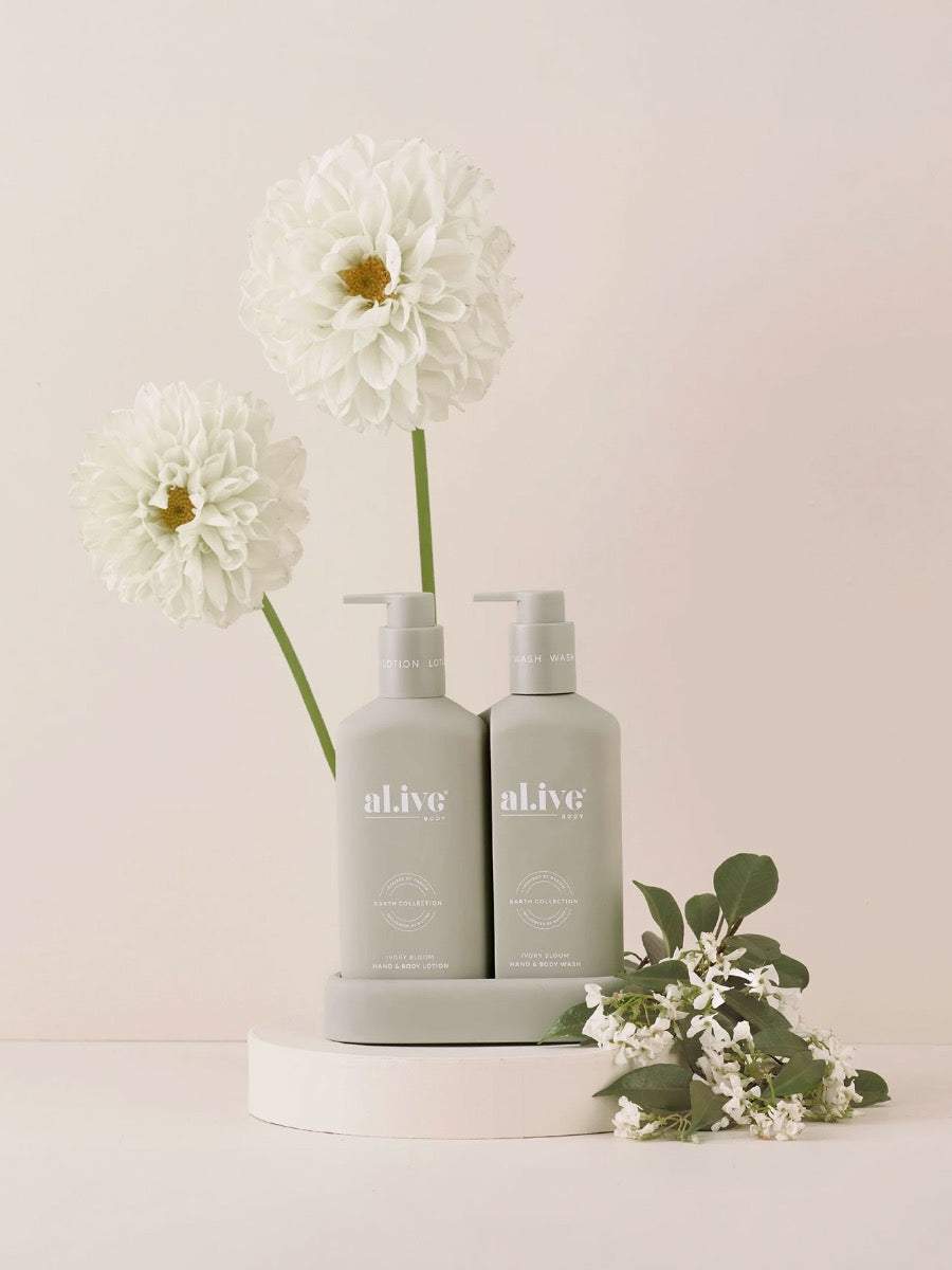 Ivory Bloom Compact Wash & Lotion Duo + Tray