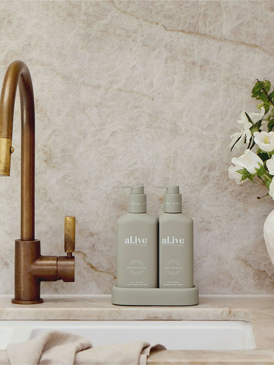 Ivory Bloom Compact Wash & Lotion Duo + Tray