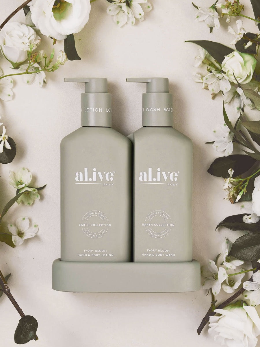 Ivory Bloom Compact Wash & Lotion Duo + Tray