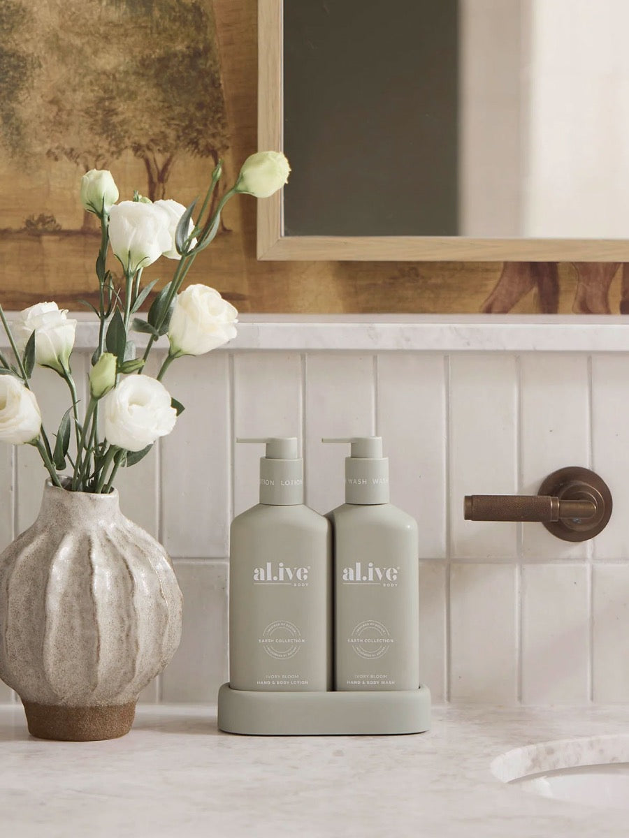 Ivory Bloom Compact Wash & Lotion Duo + Tray
