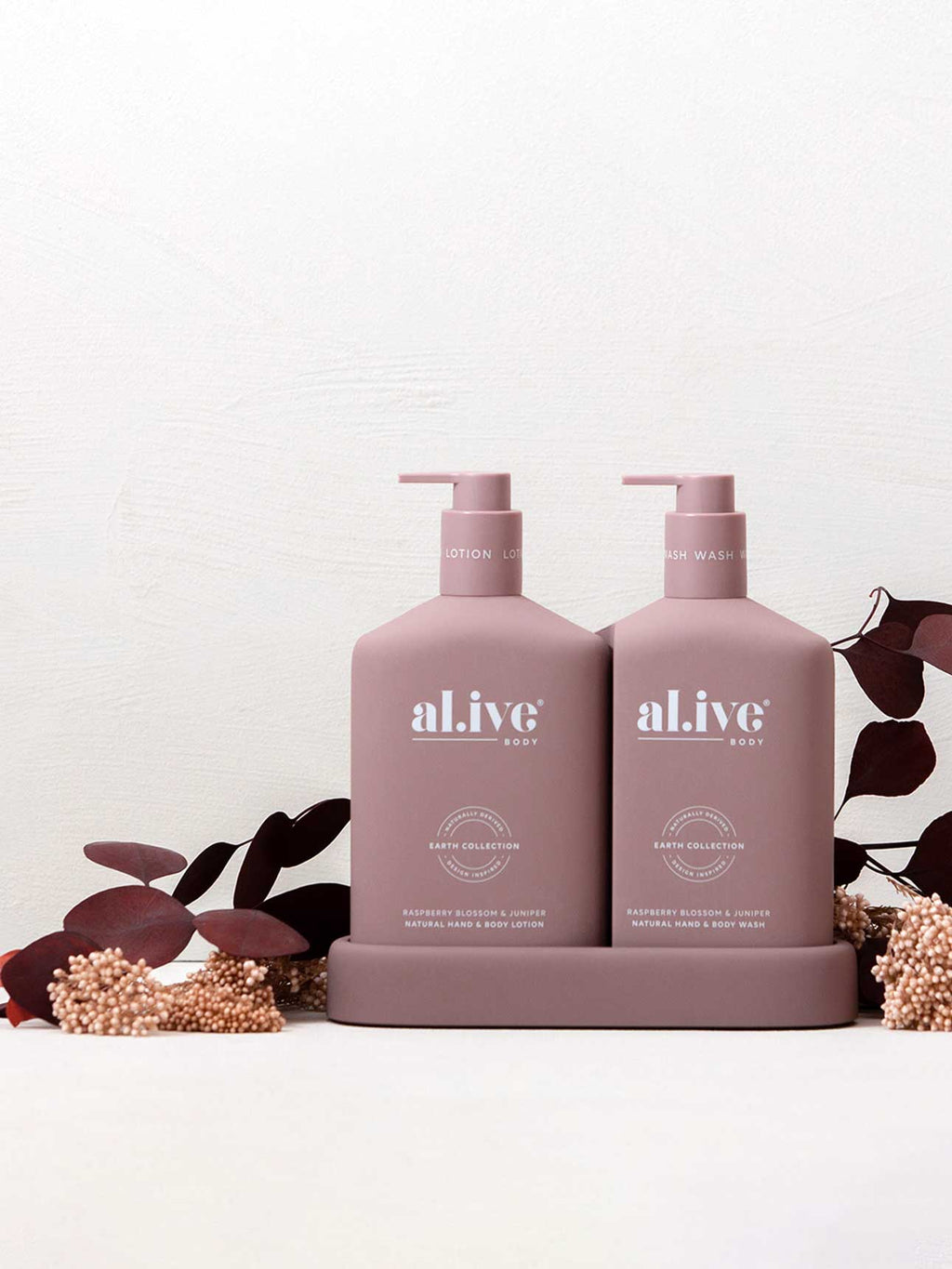 Raspberry Blossom & Juniper Wash & Lotion Duo + Tray