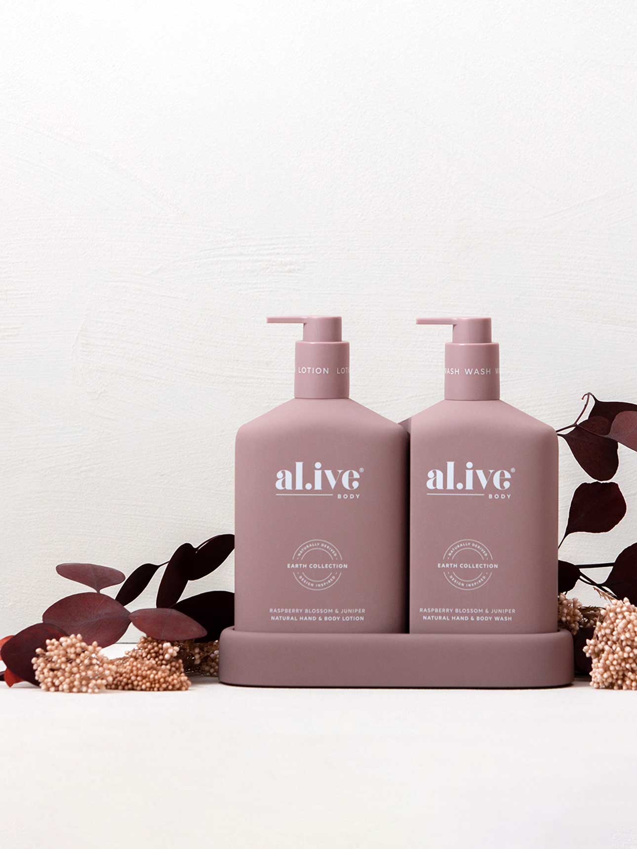 Raspberry Blossom & Juniper Wash & Lotion Duo + Tray