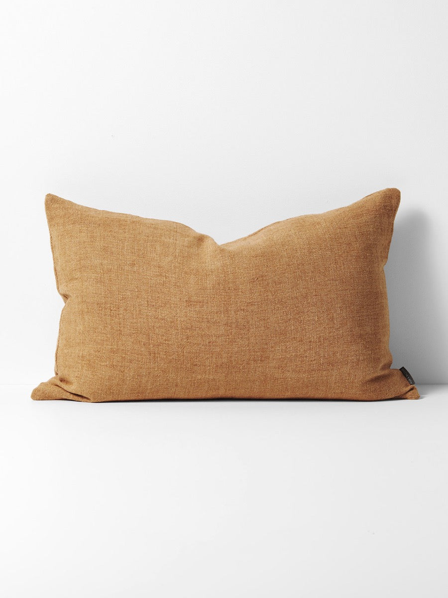 Arles Linen Rectangle Cushion in Bronze