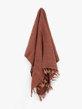 Arles Fringed Linen Throw in Clove