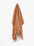Arles Fringed Linen Throw in Hazelnut
