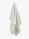 Arles Fringed Linen Throw in Mist