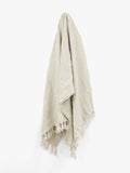 Arles Fringed Linen Throw in Sand