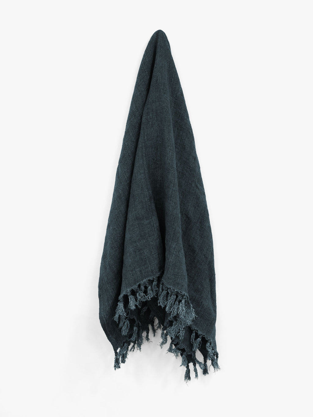 Arles Fringed Linen Throw in Slate