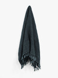 Arles Fringed Linen Throw in Slate