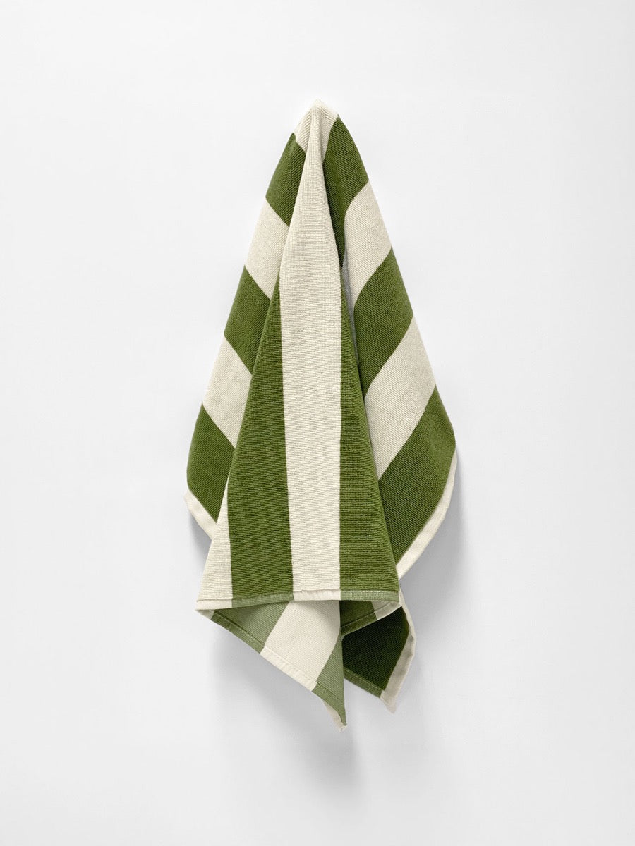 Ava Stripe Tea Towel in Caper
