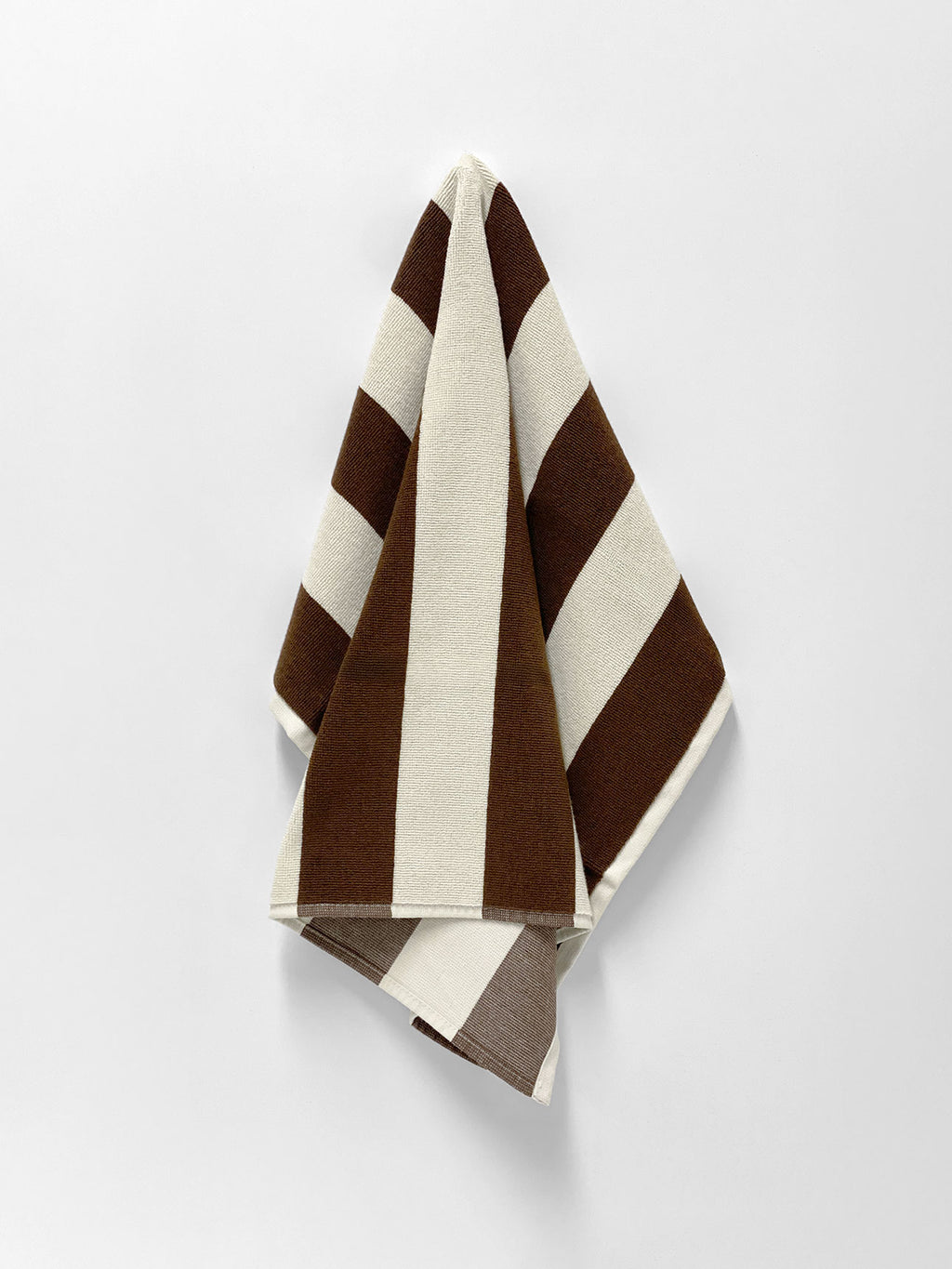 Ava Stripe Tea Towel in Chocolate