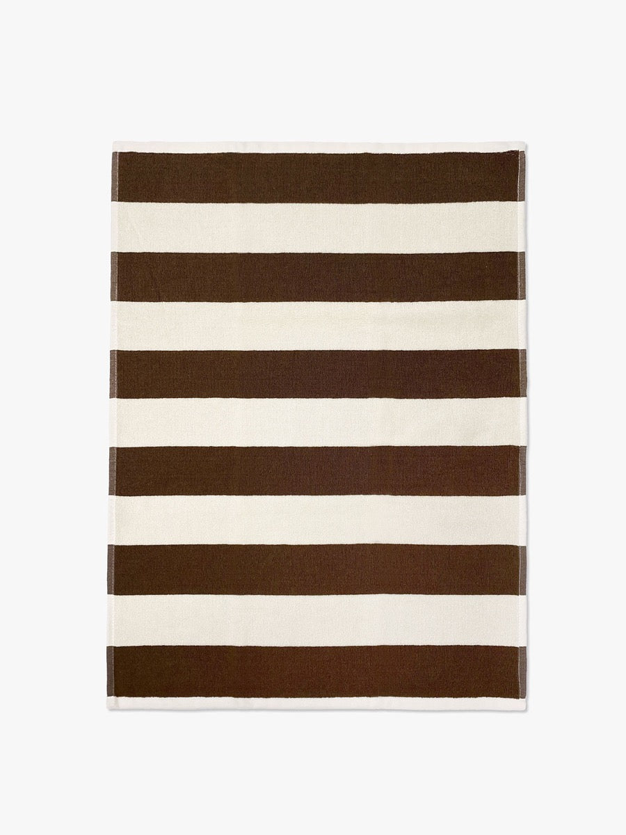 Ava Stripe Tea Towel in Chocolate