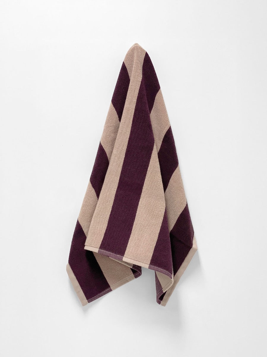 Ava Stripe Tea Towel in Mulberry