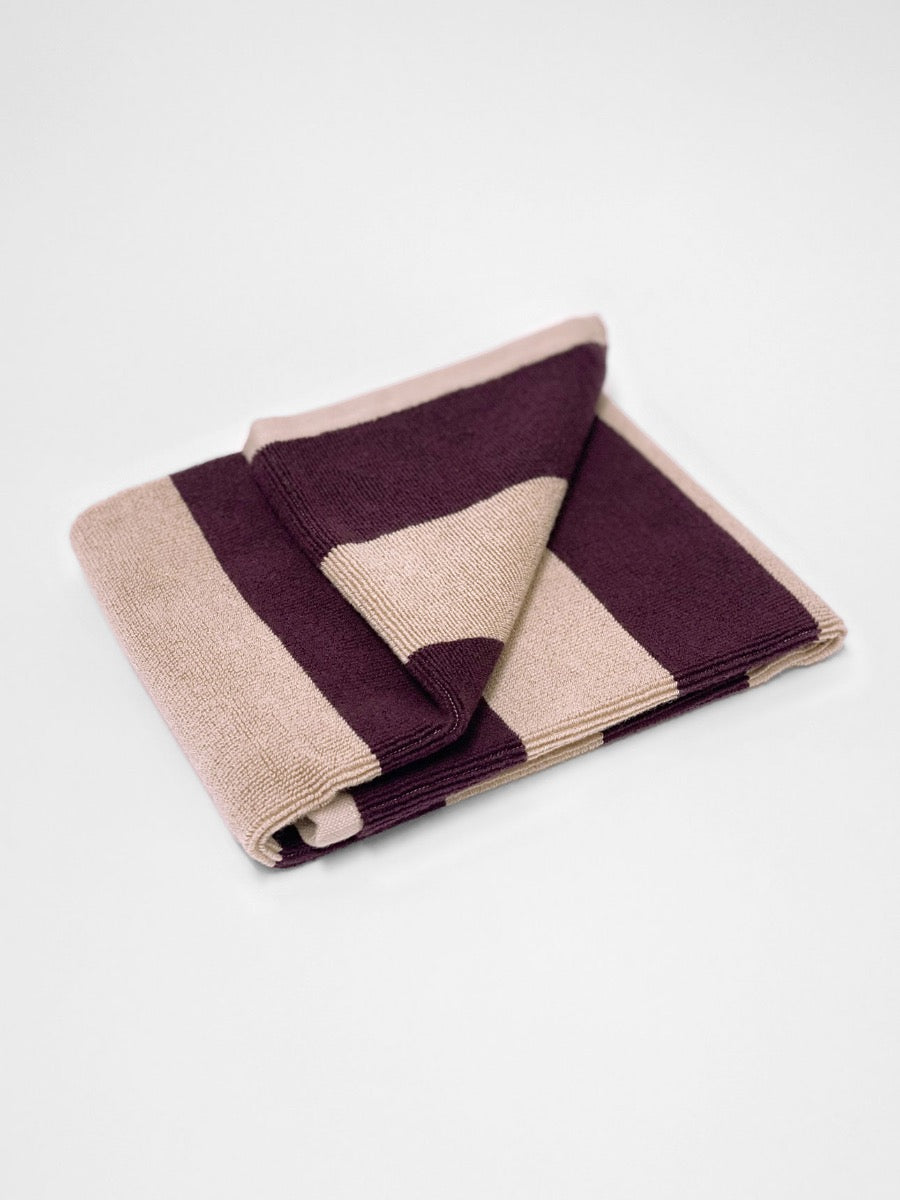 Ava Stripe Tea Towel in Mulberry