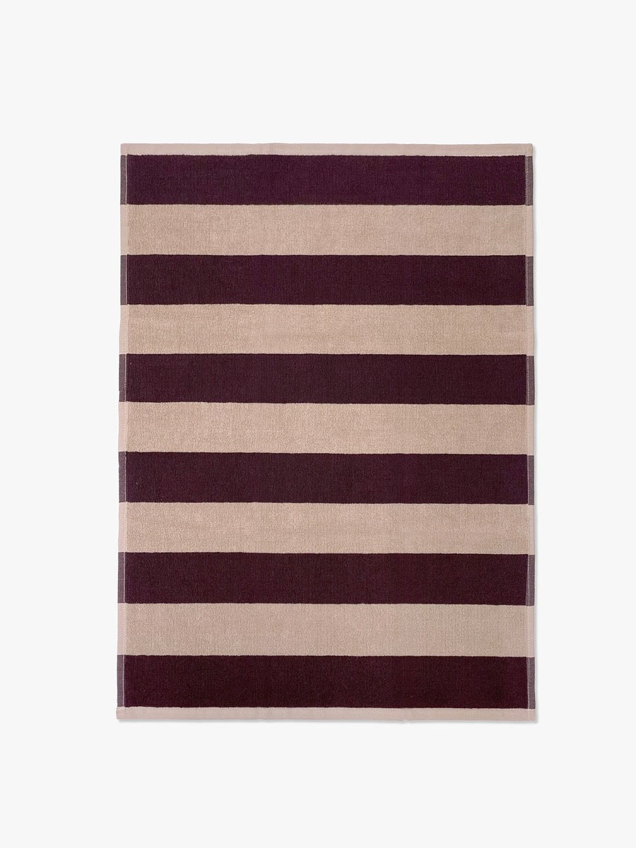 Ava Stripe Tea Towel in Mulberry