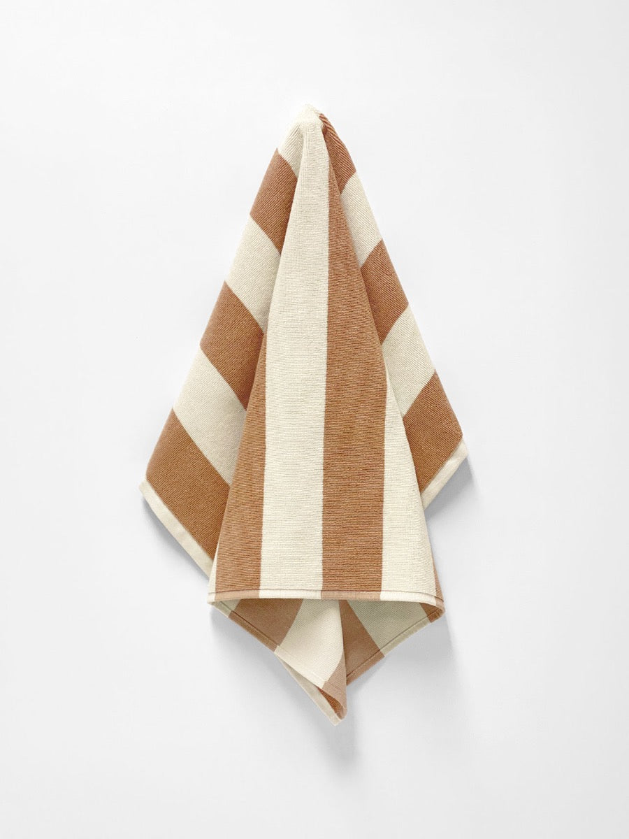 Ava Stripe Tea Towels in Pecan