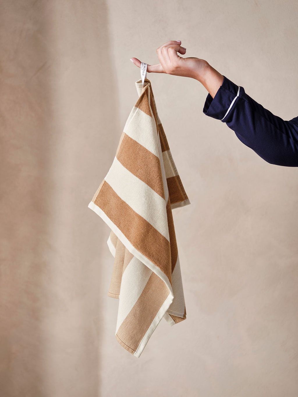 Ava Stripe Tea Towel in Pecan