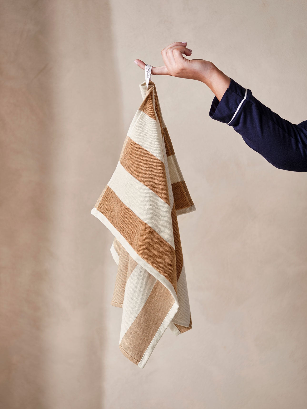 Ava Stripe Tea Towels in Pecan