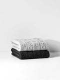 Ava Australian Cotton Tea Towels in Dove & Black - Set of 2