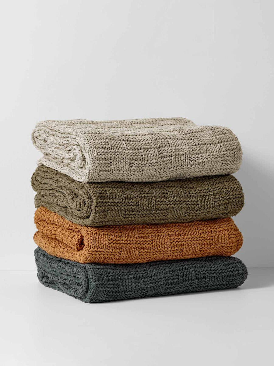 Basket Weave Throw in Shadow