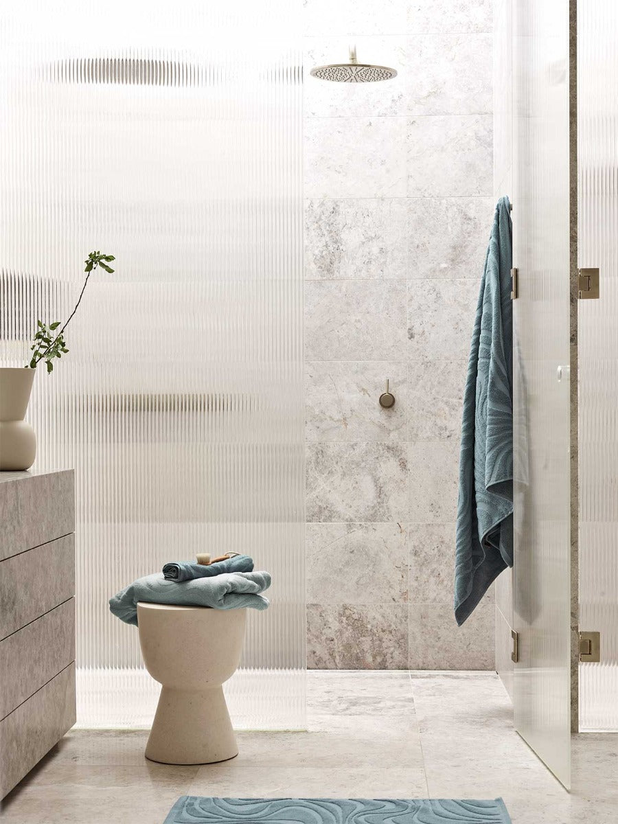 Wave Australian Cotton Bath Towel Set in Pacific Blue