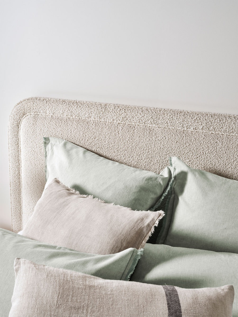 Chambray Fringe Standard Pillowcase in Mist