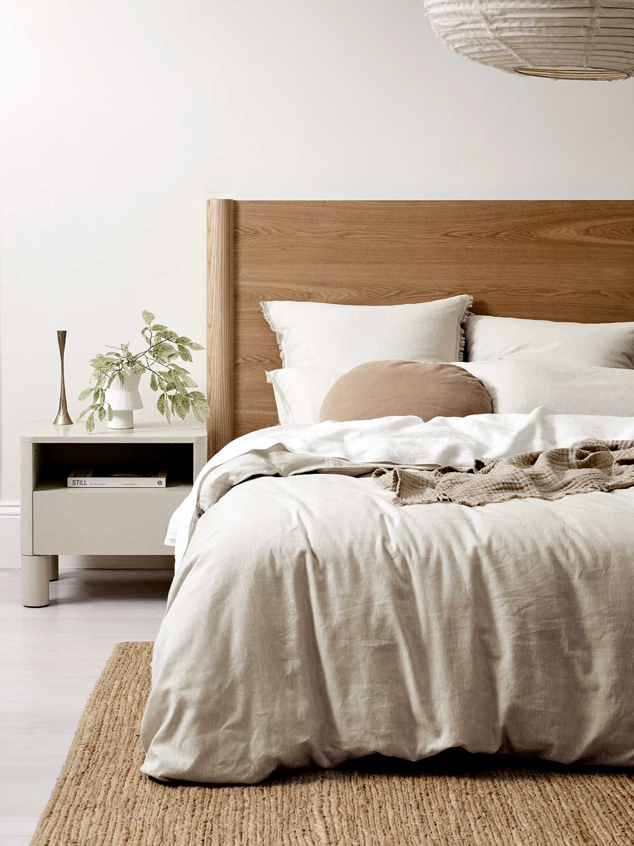 Chambray Fringe European Pillowcase in Natural