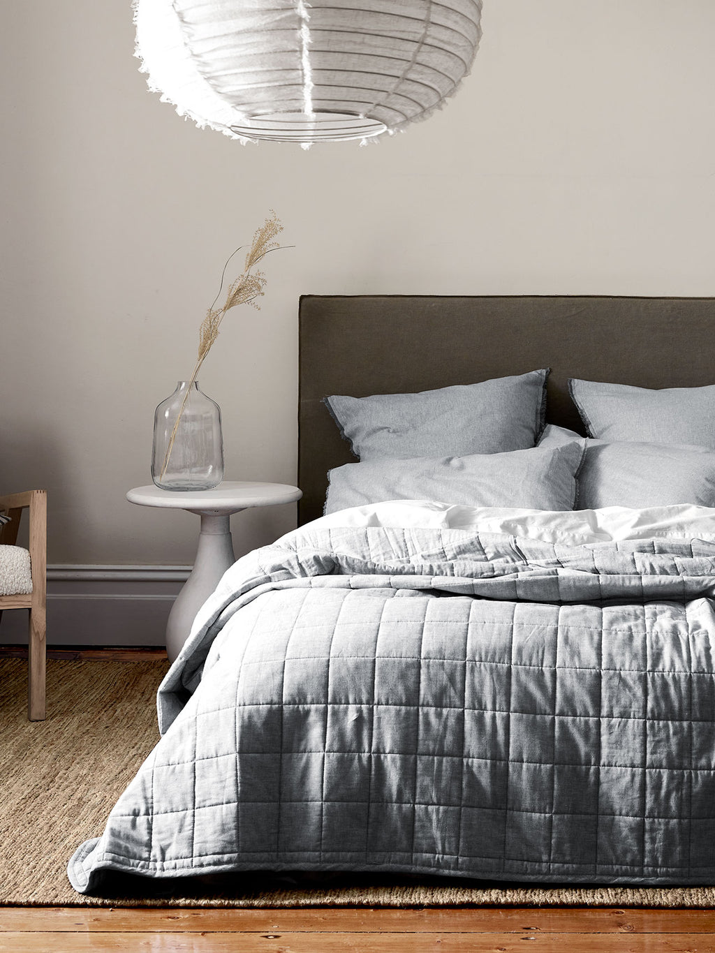 Chambray Coverlet in Dove