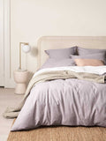 Chambray Fringe European Pillowcase in Lilac