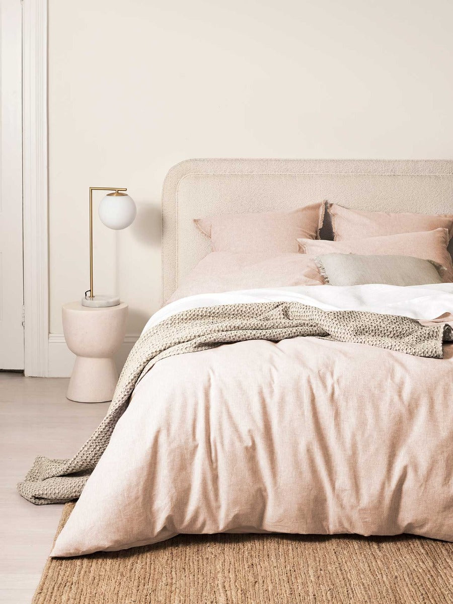 Chambray Fringe Standard Pillowcase in Shell