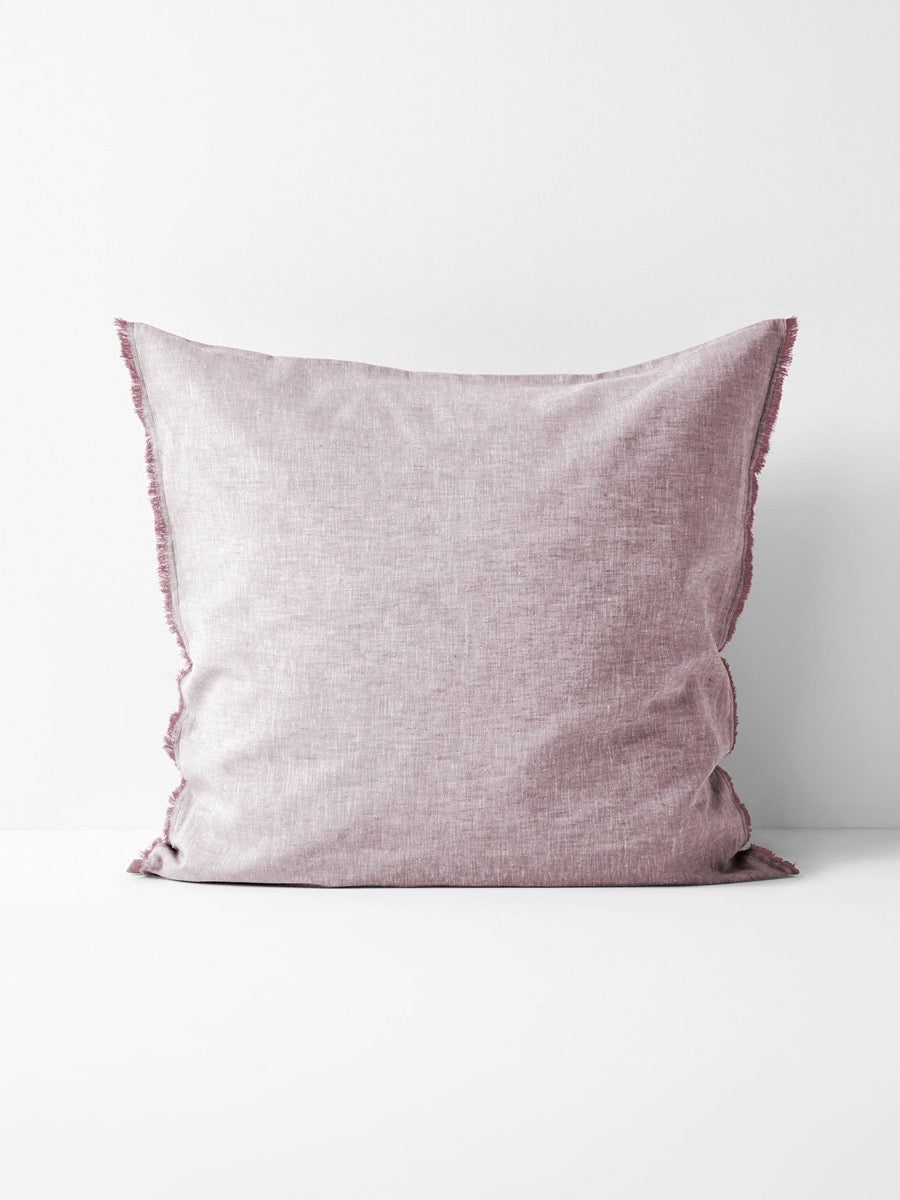 Chambray Fringe European Pillowcase in Lilac