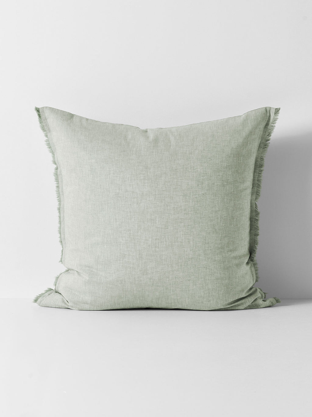 Chambray Fringe European Pillowcase in Mist