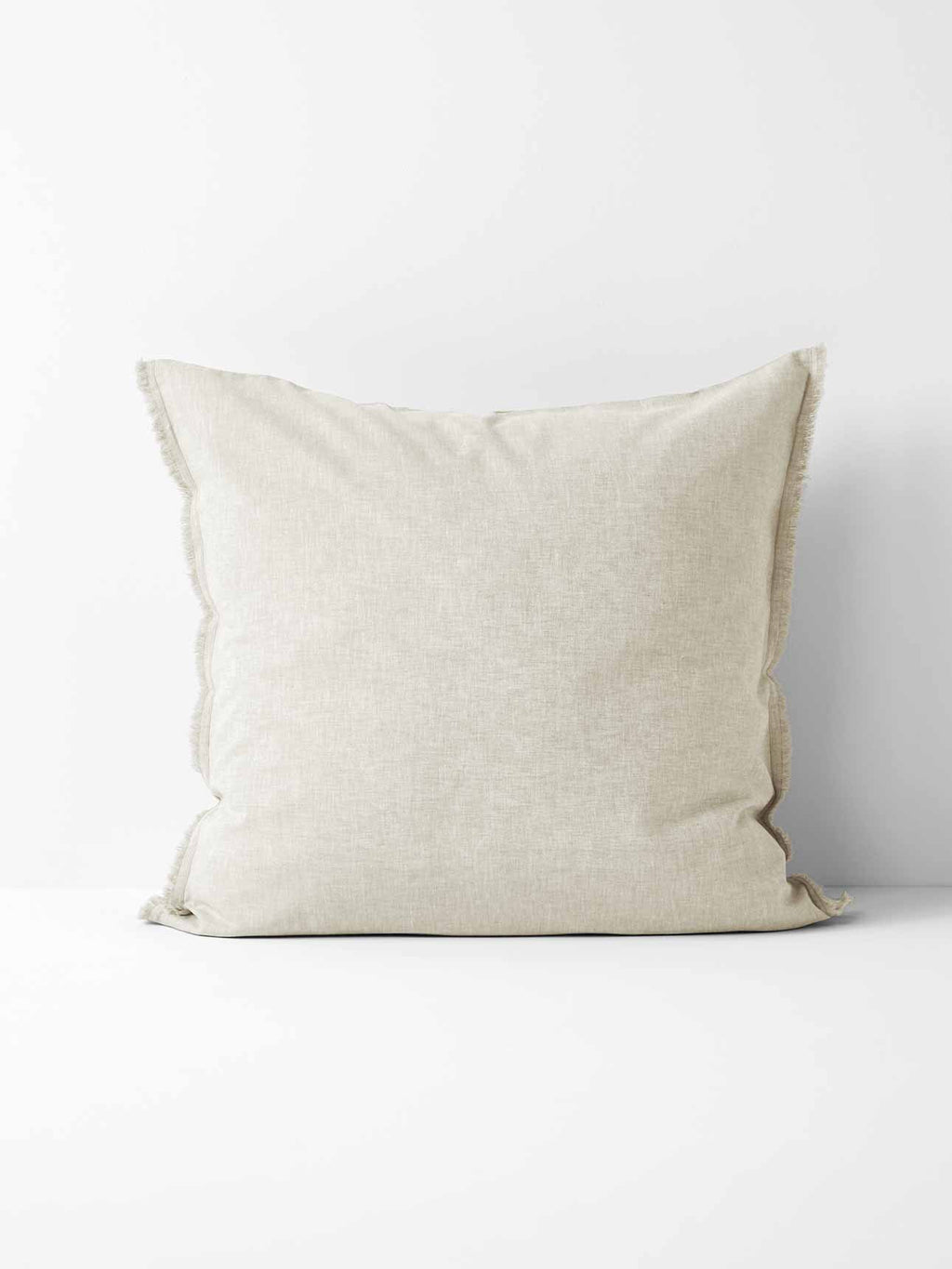 Chambray Fringe European Pillowcase in Natural