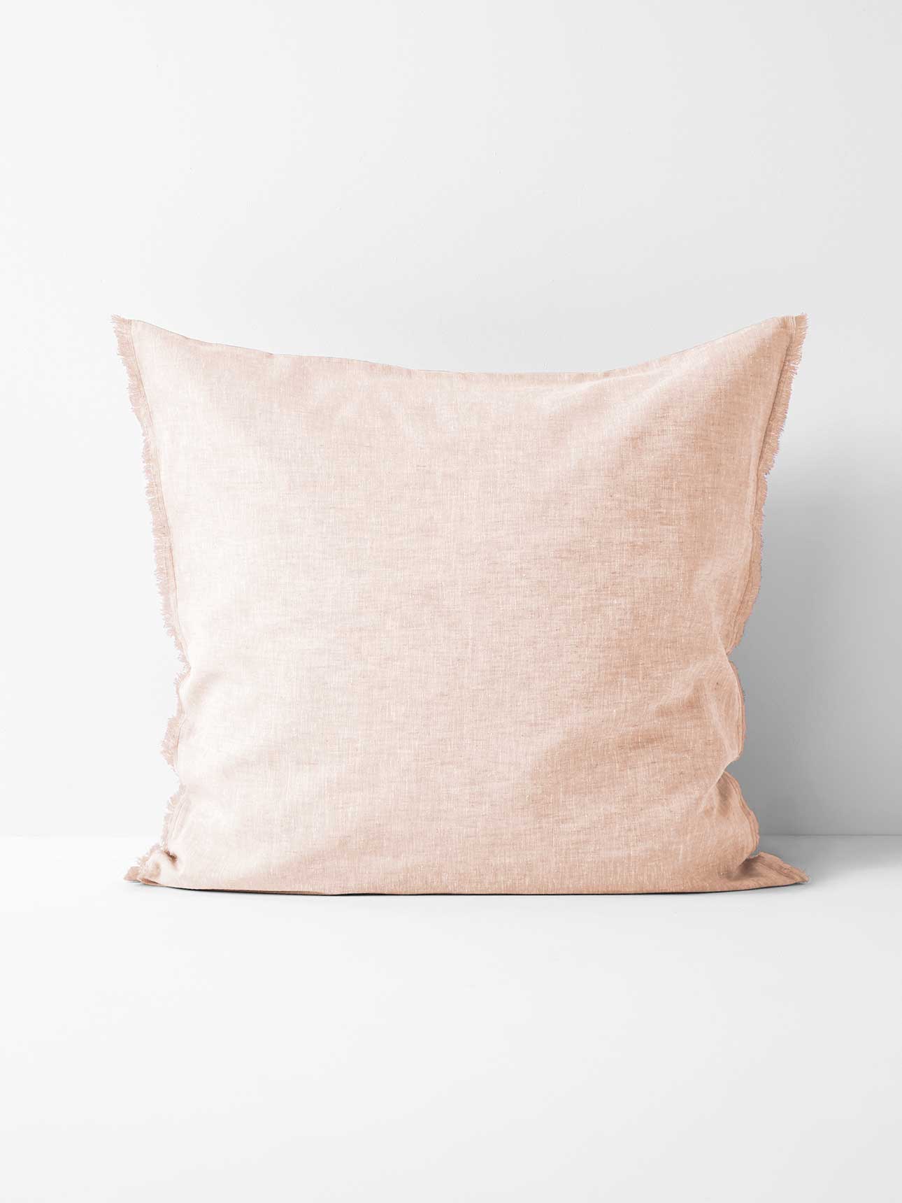 Chambray Fringe European Pillowcase in Shell