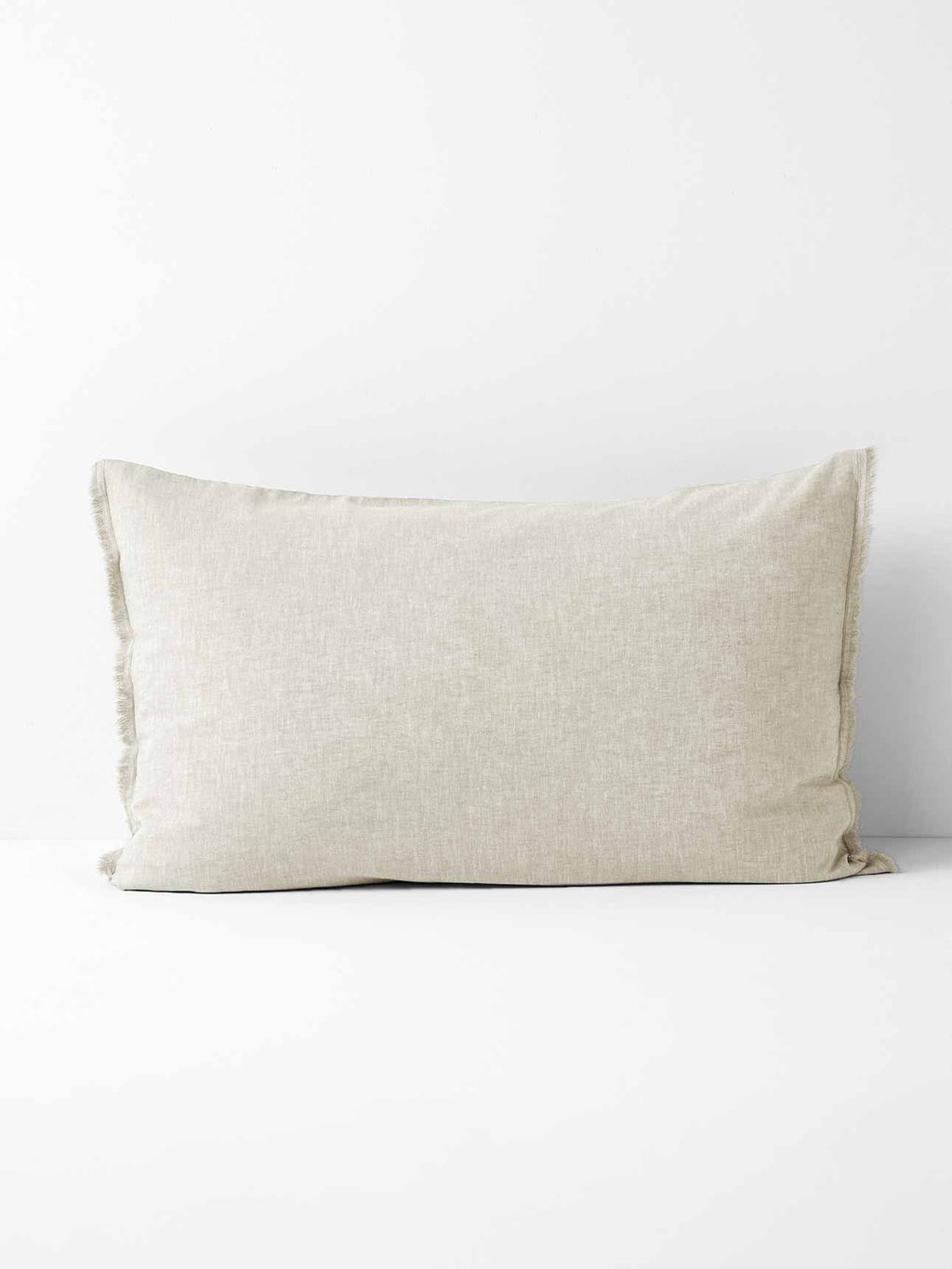 Chambray Fringe Standard Pillowcase in Natural