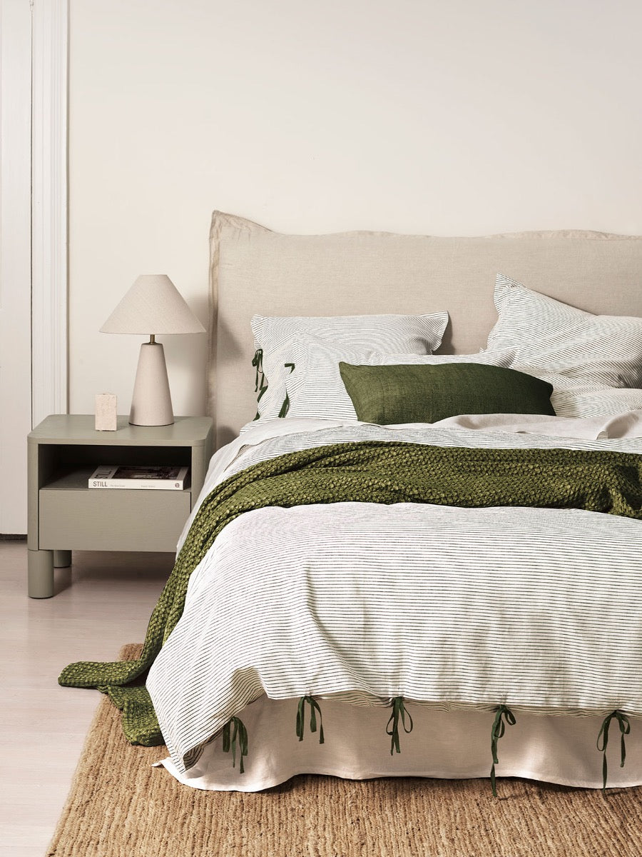 Mini Stripe European Pillowcase in Khaki