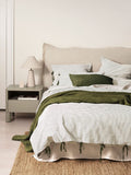 Mini Stripe European Pillowcase in Khaki