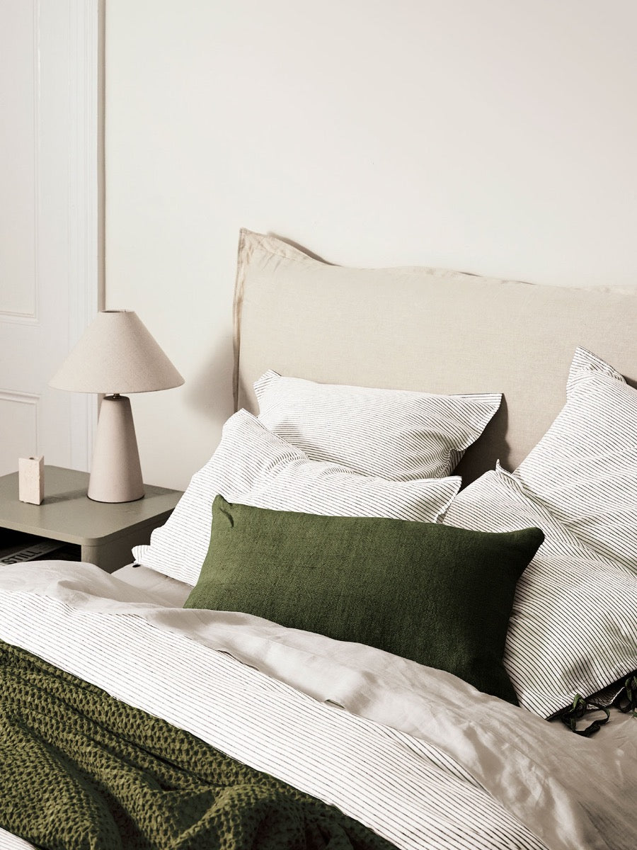 Mini Stripe European Pillowcase in Khaki